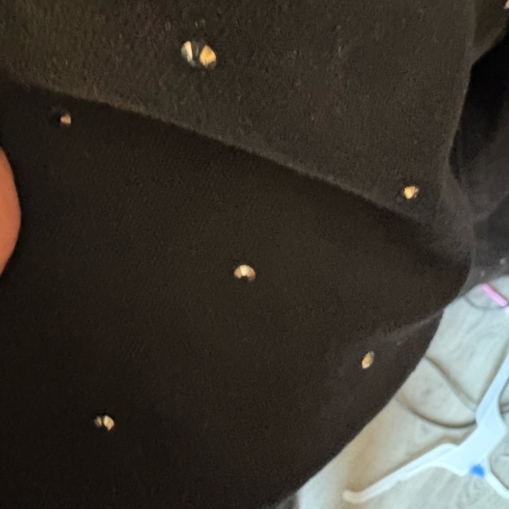 Black Skinny Jeans with Rhinestone Embellishments - Picture 2 of 4